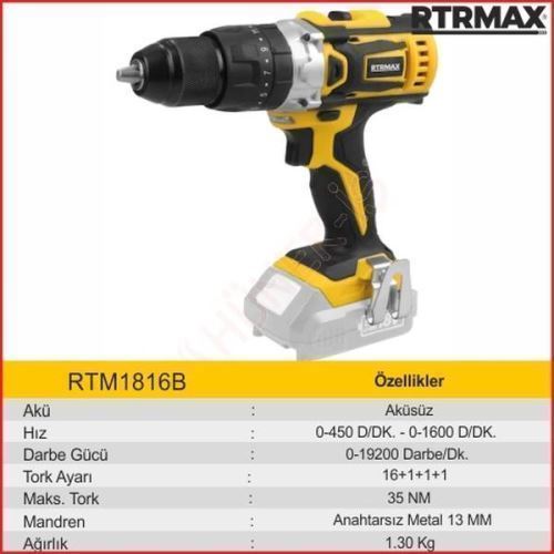 RTX 1816B DARBELİ MATKAP AKÜSÜZ